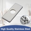 BWE 6" Brushed Nickel Faucet Hole Cover, Stainless Steel Rectangular