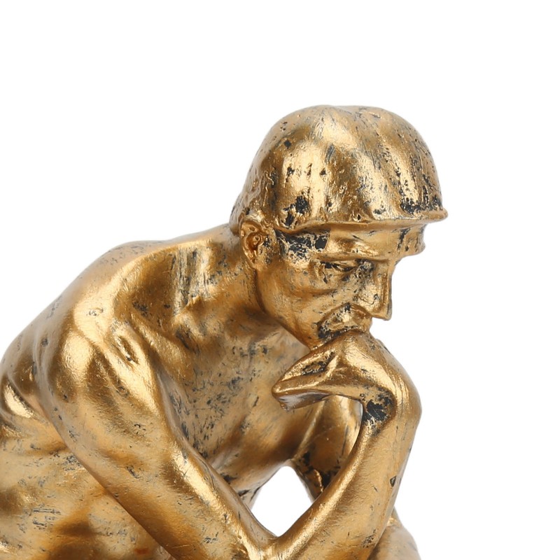 Thinker Statue Retro Style Energetic Lines Stable Nonslip Durable Resin