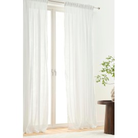 Jotex Multifunctional Curtain Layer Set of 2, Polyester/Cotton Blend, Oeko-Tex® Standard 100 Certified, Better Cotton - White, 140 x 220 cm