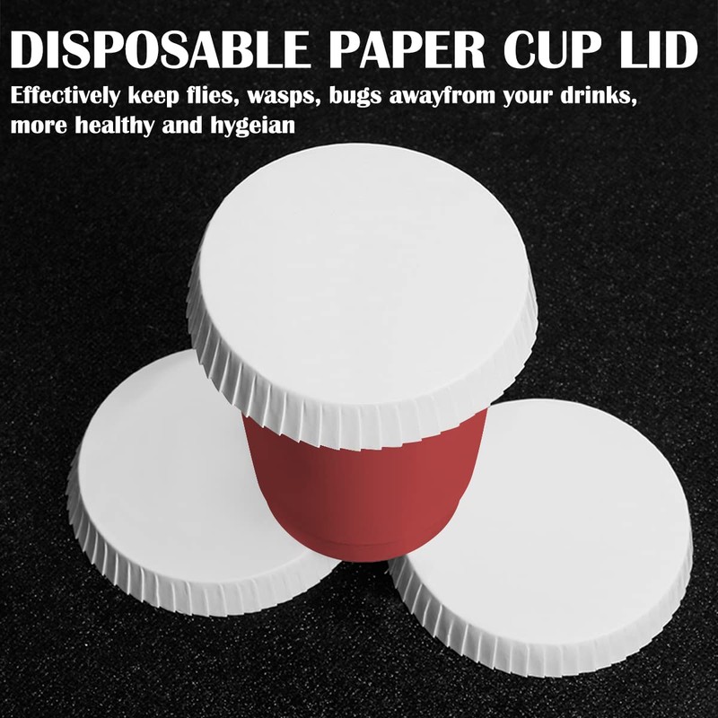 FERCAISH Disposable Paper Recycled Drinking Lids Coffee Hot Cups Lids