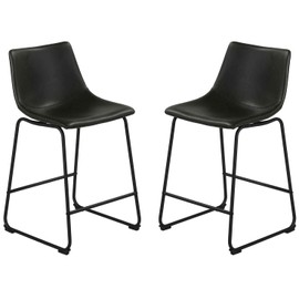 Cortesi Home Safi Counterstools, 24" Black