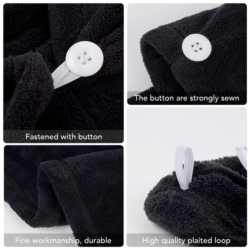 Sinland Microfiber Hair Drying Towels Ultra Absorbent Hair Turban Drying