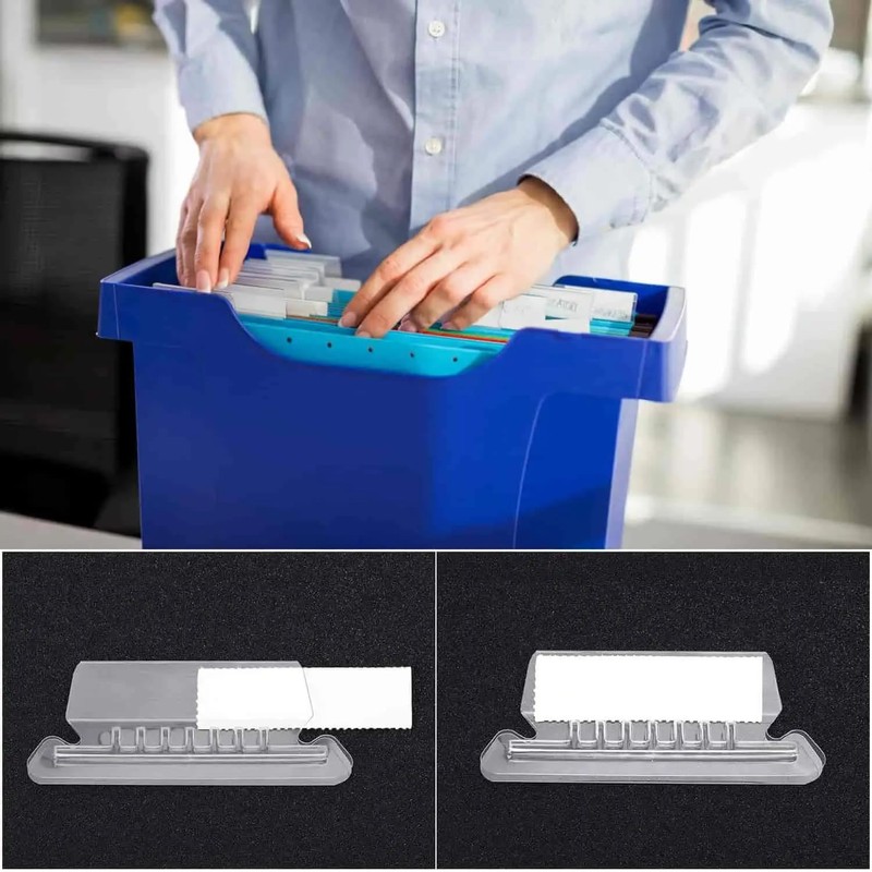 Yadiana File Folder Tabs, 50 Pcs Clear Hanging File Folder,