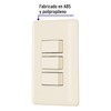 Volteck PA-APTR-BI, Placa armada 3 interruptores color marfil