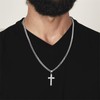 "For My Man" Cross Necklace, Stainless Steel Cuban Chain Jewelry,