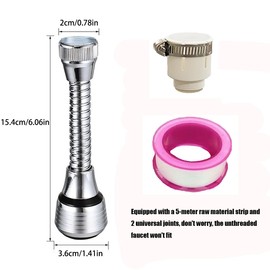 RUIENGCOMM 2Pcs Kitchen Faucet Head Adjustable 360° Rotating Tap Attachment Faucet Sprayer Faucet Head Replacement Attachment for Bathroom Kitchen Tap Nozzle Filter Adapter