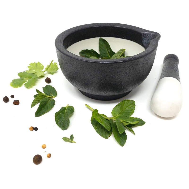 Norpro Mortar and Pestle, 4.88" x 4.5" x 2.5", Black