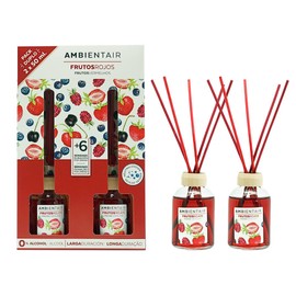 Ambientair MK050RRAADUO Difusor Aroma a Frutos Rojos, Paquete 2 x 50ml, Rojo