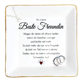 Darlena Best Friend Decorative Bowl | Best Friend Gift, Birthday Gift | Jewellery Tray with Saying | BFF Gifts for Best Friend for Birthday or Christmas