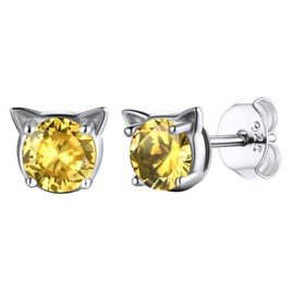 Silvercute Womens Small Stud Earrings November Birthstone Jewelry For Piercing Ears Girls