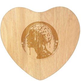 'Head with Melted Brain' Wooden Heart Shaped Chopping/Cutting Board (WB00078381)