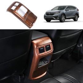 YOFAMO Rear Air Condition Vent Outlet Cover Trim Sticker ABS Peach Wood Grain Style Interior Decorative Panel Frame Accessories for Honda CR-V CRV EX EX-L 2017 2018 2019 2020 2021 2022 2021 2022
