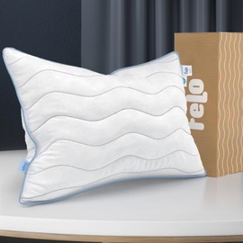 felo Feather Down Pillow Queen Size, CloudFusion Goose Down Pillow for Sleeping, Hotel Collection Bed Pillow for Side Back Pain Sleepers (20" x 30")