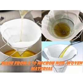 (50 pack) Deep Fryer Oil Cone Filter Filters with Commercial 10" Deep Fryer Oil Filters Stand, for cooking oil filters Non-Woven Premium Cones (10" Stand with 50 Filter Cones)