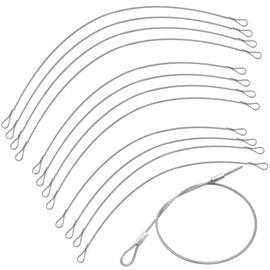 Pack of 12 Steel Cable Coated with Eyelets, YuCool 2 mm Stainless Steel Rope Tension Rope, Steel Cable with Loops, Loop Cable Anti-Theft Device for Garden Furniture, Patio Furniture, Bicycle