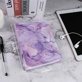 POJAGU Photo Album 4x6 Photos - 52 Photos Small Mini Capacity Vegan Leather Cover Photo Album, Portable Wallet Photo Album for Family Wedding Girls, (Purple)