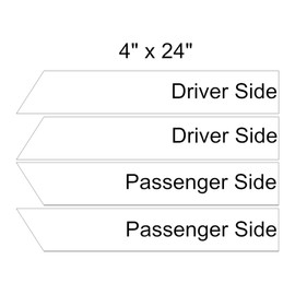 4 Inch Fender Hash Mark Bars Racing Stripes Vinyl Decals, Fits Ford Mustang, Shelby, Passenger Side, Black
