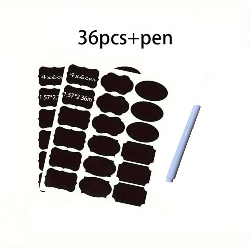 Food Storage Container Label with Pen, 36pcs/set Waterproof Self Adhesive