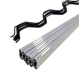 Hipicute 10 Set 6.6 Ft Greenhouse Lock Channel and Spring Wire，Aluminum Alloy Lock Channel and PVC Coated Spring Wires for Fixing Greenhouse Plastic Cover