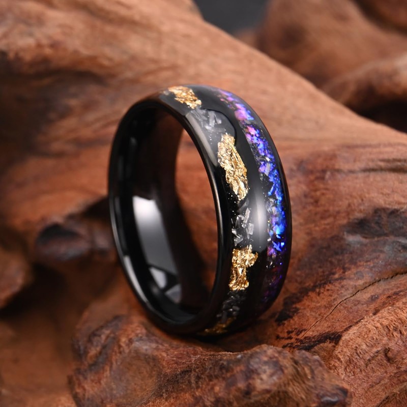 Concept Knight Tungsten Rings for Men Women 8mm Black Men's
