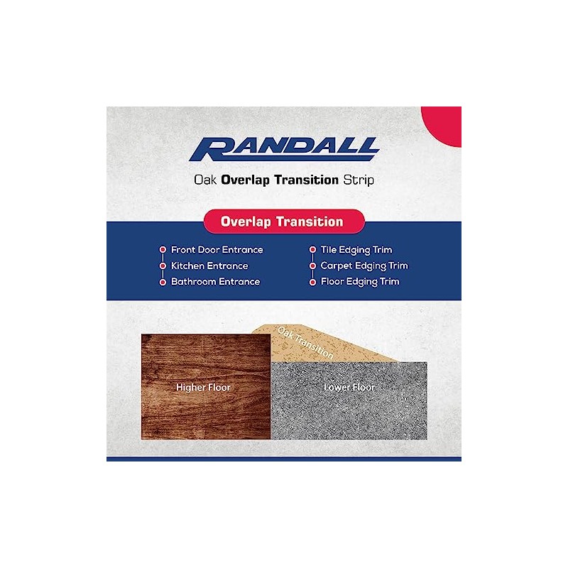 Randall Oak 1inches Overlap Edge Floor Transition 4 1/8inches Wide