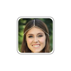 Inateannal Boho Pearl Head Chain Headpiece Jewelry Pearl Beaded Bridal Hair Chain Pearls Hair Headpiece Gold Tassel Headdress Wedding Headpiece Accessories Jewelry for Women