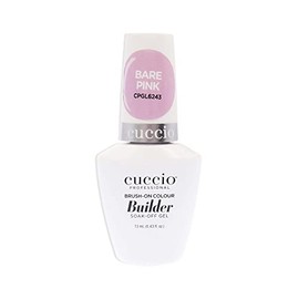 Cuccio Pro Brush-On Colour Builder Soak-Off Gel - Calcium Enriched - Easy Brush-On - Perfect Light Color - Reinforce, Build, Shape And Extend The Natural Nail - Bare Pink - 0.43 Oz Nail Polish