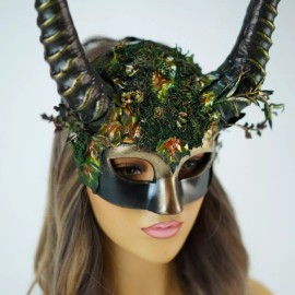 Beyond Masquerade Fairy Ram Horns Cosplay Mask Voodoo Elk Ram Horn Masquerade Mask Animal Skull Ha
