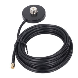 Antenna Magnetic Base Mount, Heavy Duty Car Radio Antenna Base with 5M RG58 Coaxial Cable SMA Male to PL 259 SO 239 UHF Female Connector, Waterproof Vehicle Antenna Base for Strong Signal Reception