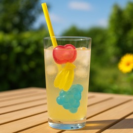 MIJOMA Permanent Ice Cubes Fruits Set of 14 - Reusable Fruit Ice Cubes - Cooling Stones for Drinks - Colourful, Food Safe & Tropical - Perfect for Party & Summer