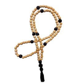 Chotki Christian Orthodox Prayer Rope Oak Wooden Komboskoini 100 Knots Wood Cross Pray White