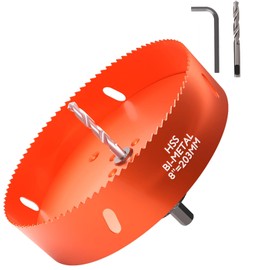 8 Inch Hole Saw, HSS Bi-Metal Hole Saws with Arbor Mandrel, Hex Shank Drill Bit, Hole Saw Kit Hole Cutter for Drilling Wood, Aluminum Profile, PVC, Metal, Plastic, 203mm