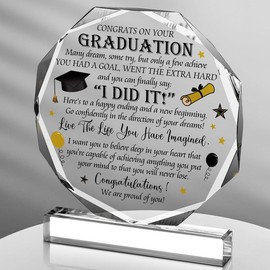 Jetec 2025 Graduation Inspirational Acrylic Gifts for Her Motivational Graduation Gifts Women Men Middle High School Senior Girls Friends Encouragement Acrylic Decor Ornament(Graduation Round)