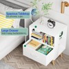 Aenuert Night Stand, White Kids Nightstand with Drawer, Nursery Side