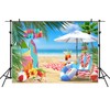 ANKOLLE 7x5ft Hello Summer Hawaiian Beach Backdrop for Photography Tropical