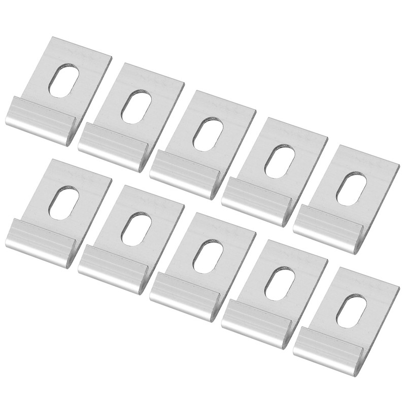 10Pcs Base Clips Hook Fixings Attaches Aluminium Greenhouses Fixture SetSilver