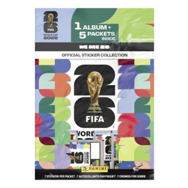 2026 Panini Copa del Mundo de la FIFA - Paquete Inicial de Pegatinas con Álbum Oficial + 5 Paquetes de Pegatinas – Colección Oficial del Torneo Autori
