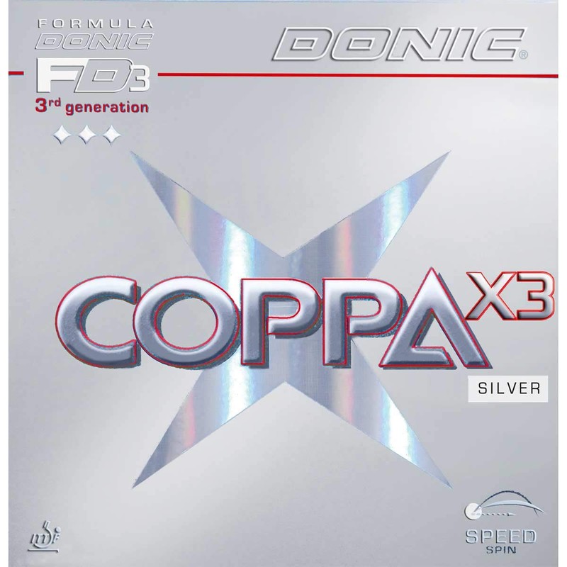 Donic Rubber Coppa X3 Silver red Size:2 1/3 mm