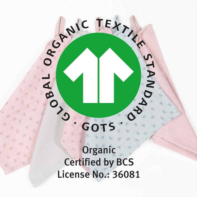 roba Organic Set of 5 Wash Cloths 'Lil Planet' Pink/Mauve,
