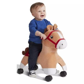 Radioflyer$ Kids Rolling Pony Plush Caster Ride-on Little Horse Girls Boys Toddler Play Ride