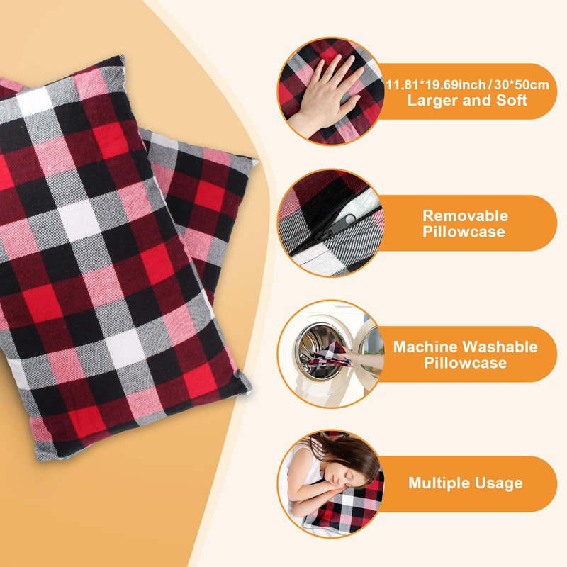 POEPORE Double Sleeping Bag Flannel for Adults with 2 Pillows