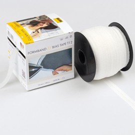 Plush Addict Iron On Formband Bias Tape 12mm for Sewing, Dressmaking, Home Decoration and Craft Accessories - White - 5 Metres