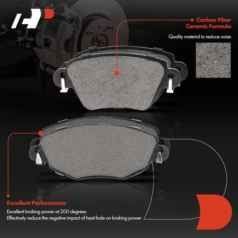 A-Premium Front & Rear Vented Disc Brake Rotors + Ceramic