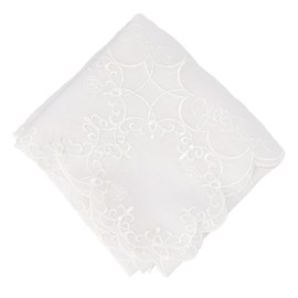 Jill Stuart 09101501 Handkerchief Women's Embroidered Handkerchief, Mosaic Pattern, white