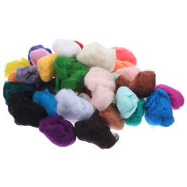 Gadpiparty 36Pcs DIY Needle Felting Wool Kit Per Color Assorted Wool Roving for Crafting for Needle Felting Wet Felting Jewelry Making Fun Family Activities