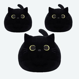 YUKOUQIAN Mini Cat Stuffed Animal Cute Cat Plush Doll Toy Gift for Girls Boys Christmas 3 Pieces (3 zhiblack cat)