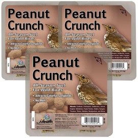 Heath Outdoor Products Heath Peanut Crunch Suet Cakes Sample Pack, Contains 3 Suet Cakes, Try It, Your Birds Will Love it, for Woodpeckers, Cardinals, Siskins, Sparrows, Finchs & Many More Wild Bird Species