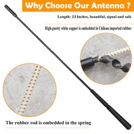 13 Inch Replacement Antenna Mast for Toyota MR2 (1991-2003), Toyota RAV4 (2001-2008), Toyota Sequoia (2001-2004), Toyota RAV4 EV (2013-2014) Flexible Rubber Antenna