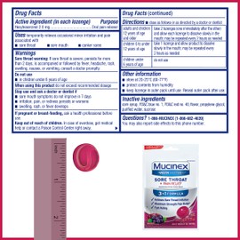 Mucinex InstaSoothe Drops Sabugueiro e Cereja Selvagem Dor de Garganta Dia 20 ct.