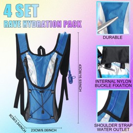 Chunful 4 Water Backpack Running Hydration Pack with 2L Hiking Water Bladder Pack for Musical Festival Essential Women Men Running Cycling Climbing Hiking, 4 Color（Bright Style）